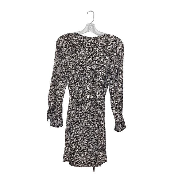 LOFT Black Blouson Dress White Floral long sleeves size S Petite NWT - Picture 4 of 9